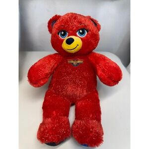 Build-A-Bear Captain Marvel Sparkle Red Teddy Bear Stuffed Animal Toy